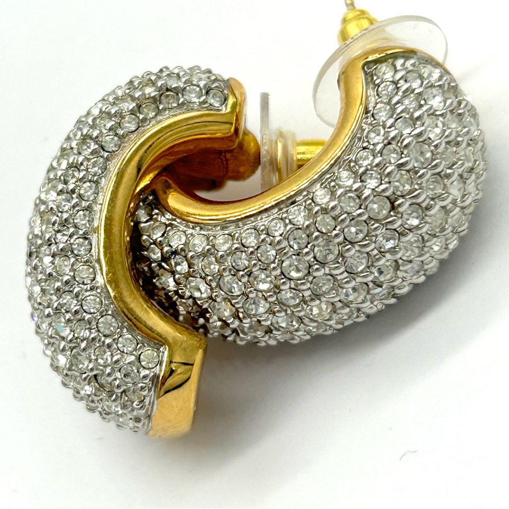 Swarovski Crystal Pave Half Hoop Earrings